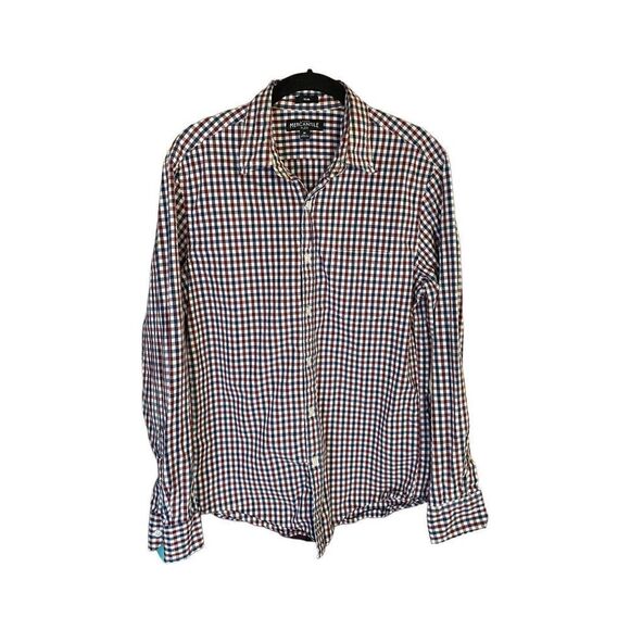 J.Crew Mercantile slim flex, men’s red white and blue button front shirt, size m - Picture 2 of 4